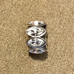 🆕Listing! Brighton Navette bead in Silver Clear oval crystals all around Retired